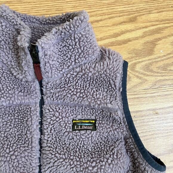 ll bean women's size small purple full zip comfort mountain pile fleece vest - Picture 2 of 5